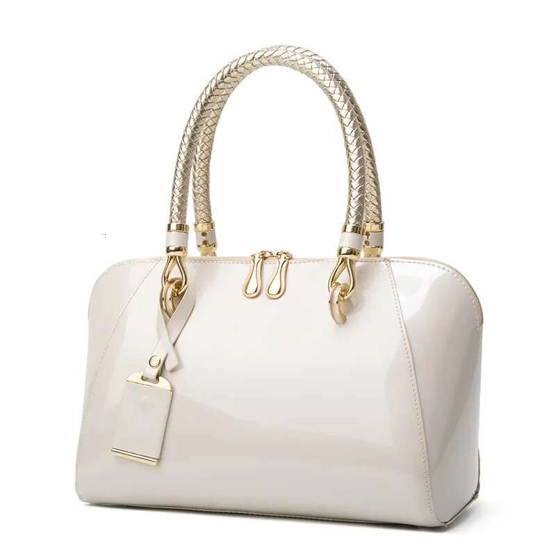 Designer Handbag Shiny Leather Boston Bag luxury bag Fashion New Blue Red Black Beige Pink Bags For Women