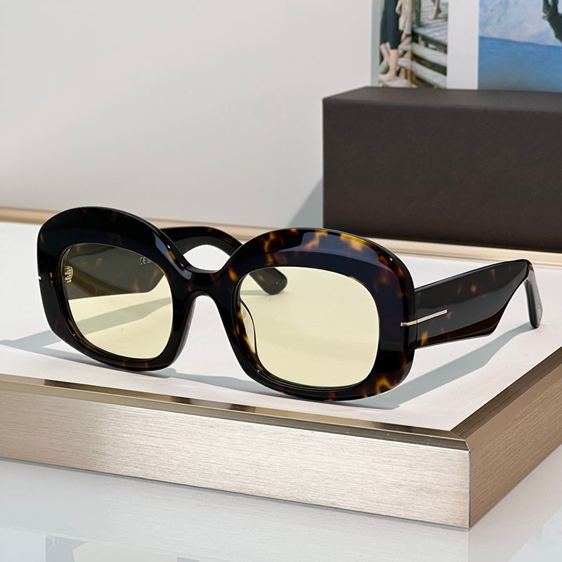 Ladies Carmen sunglasses FT1219 Brand Summer Popular Glasses Luxury designer acetate fiber tortoiseshell frame orange lenses casual fashion holiday style UV400