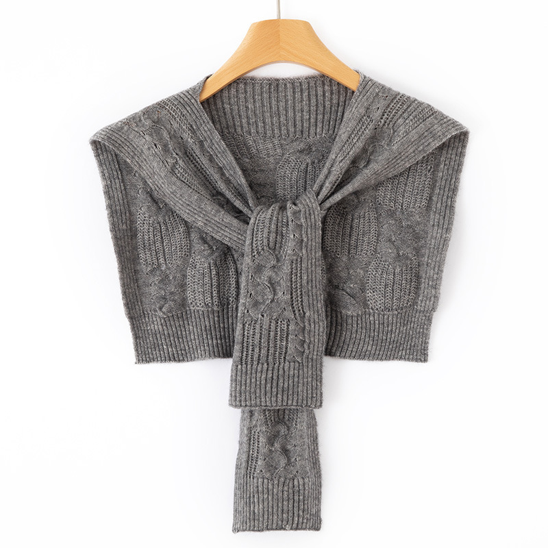 K1139 Imitation wool knitted shawl for women spring and autumn thickened twisted flower fashionable shoulder guard waistcoat outer scarf small cape to