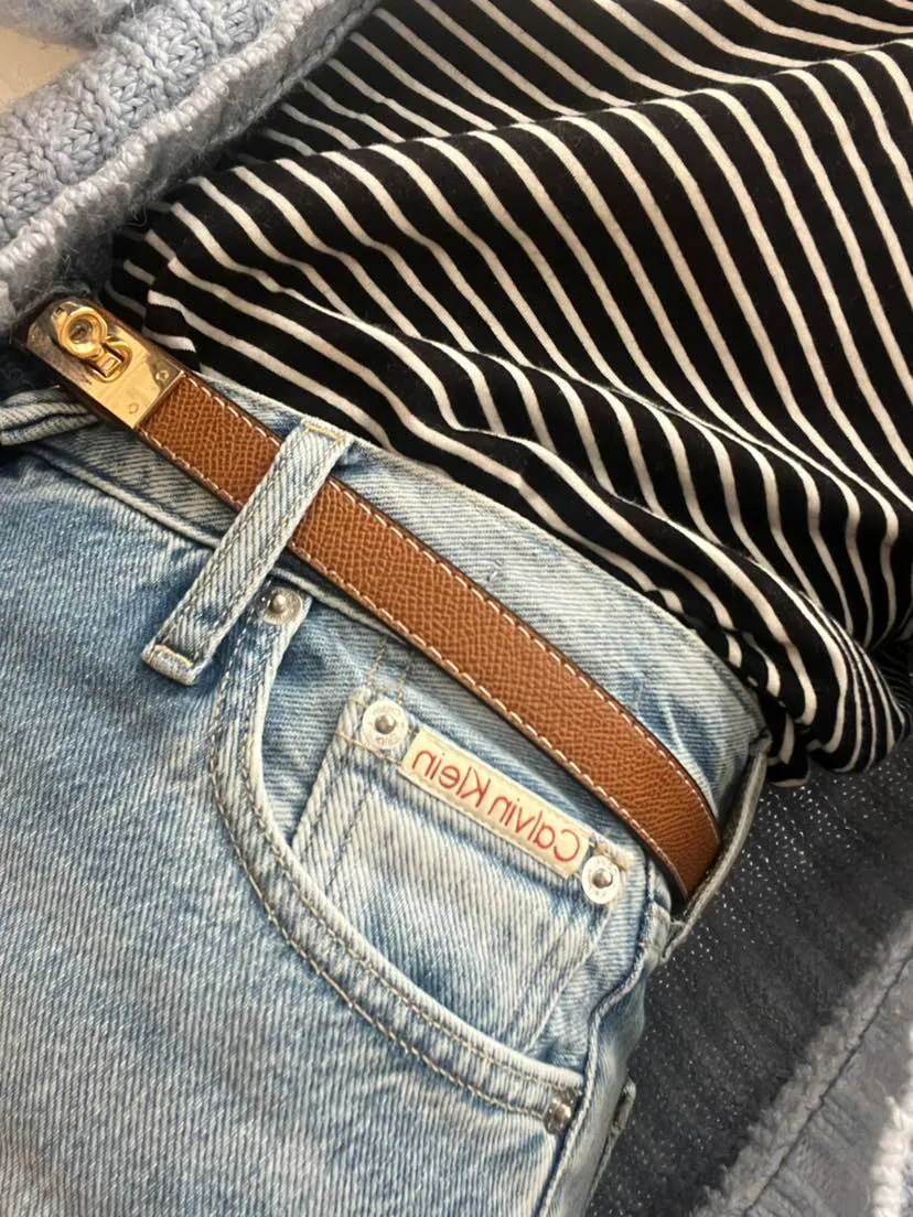 2.0 cm Belts for women designer belt ceinture luxe leather belt narrow all-match with skirt dress decorative pants tucked waistband locking buckle womens belts