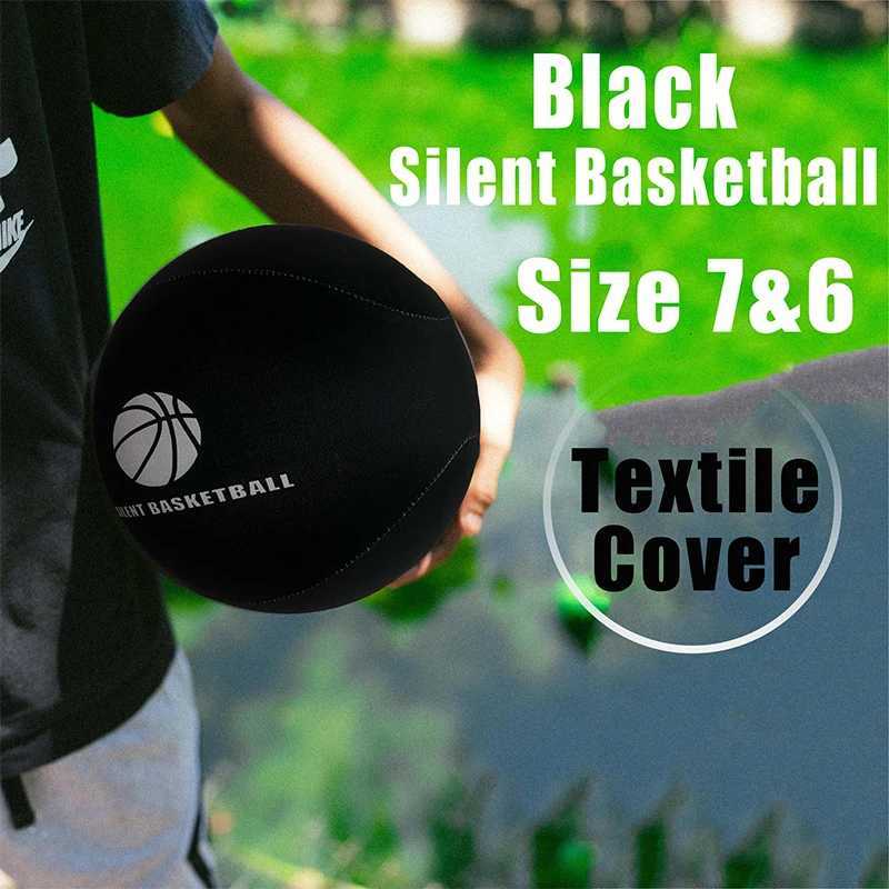Silent Basketball w/ Textile Cover Size 76 Noise-Free Indoor Basketball for Quiet Dribbling Airless Ball for Advanced TrainingW251115