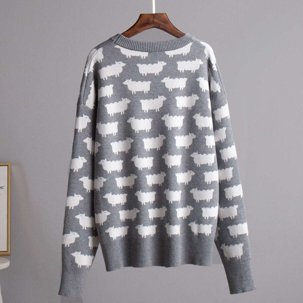 hoodie Mmwomen's Wear Round Alpaca Printed For Autumn And Winter, New Women's Loose Casual Round Neck Sweater Pullover jacket