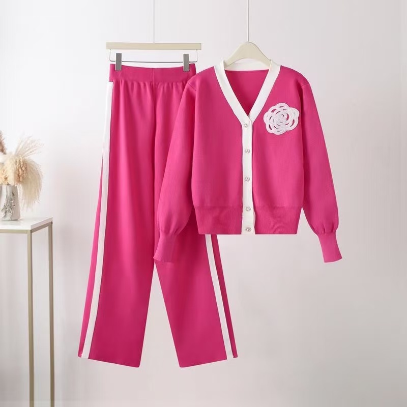 Hooded Drawstring Knit Sweater Pants Set - Casual Loose Two-Piece Suit for Men & Women, S-XXL C260312
