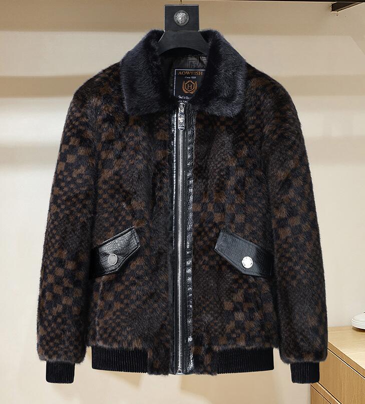 5XL luxury fleece jackets for men plaid zipper designer jacket man winter coat Men's Clothing