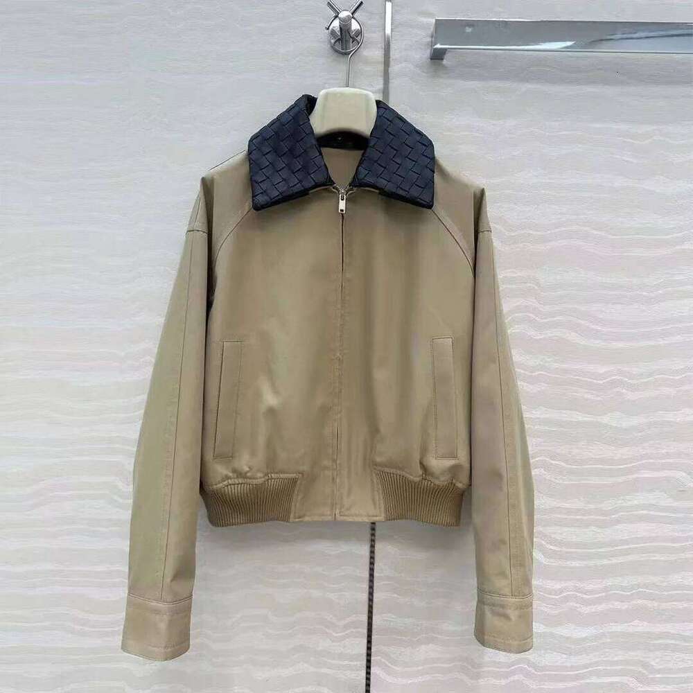 New Autumn Oversize Loose Casual Jacket Women Crochet Sheepskin Leather Lapel Patchwork Long Sleeve Zipper Vintage Coat