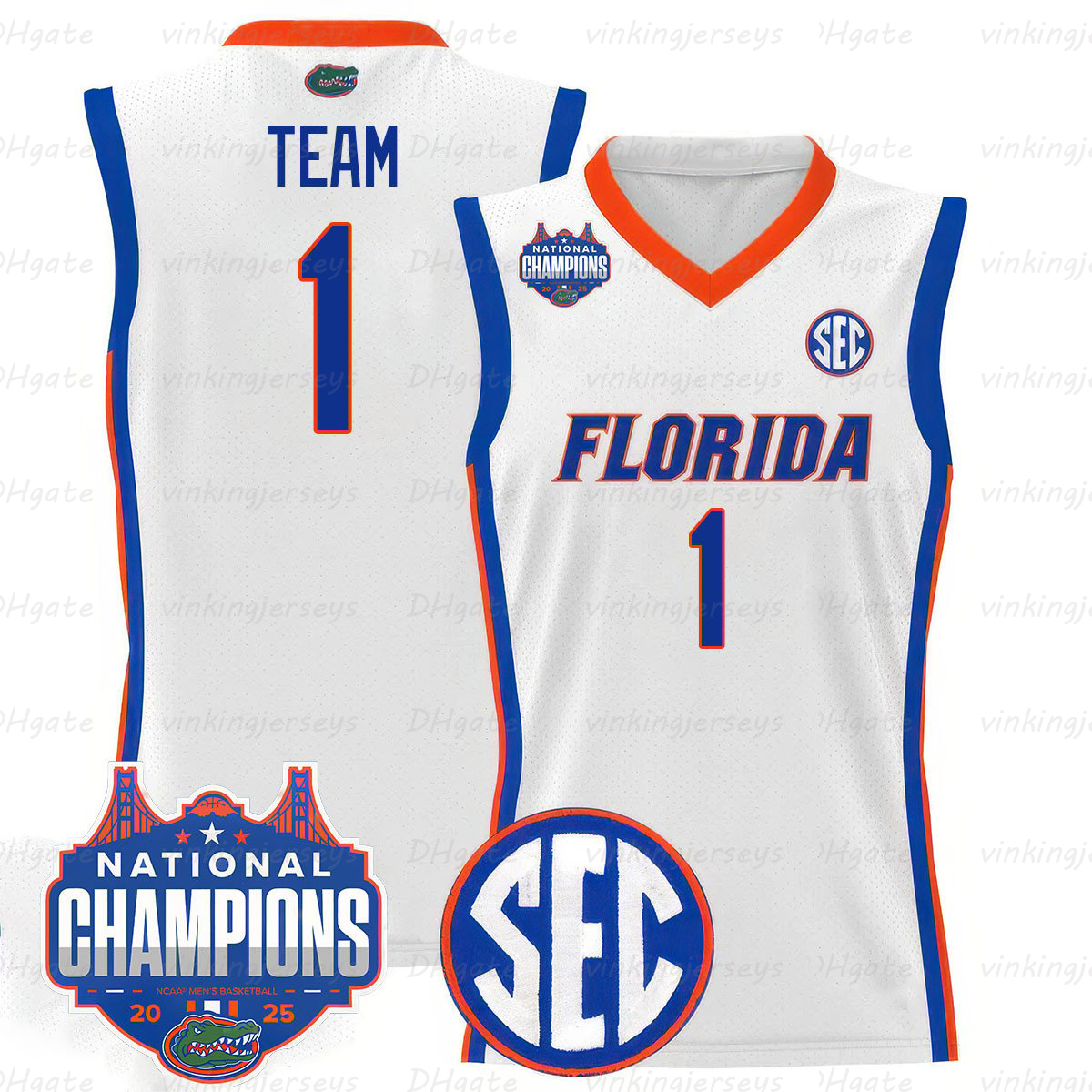 Florida Gator 2025 Final Four Patch Basketball Jersey Rioux Richard Pazmino Mikic Martin Kublickas Klavzar Josefsberg Haugh Handlogten Condon