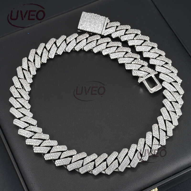 VVS Iced Out Gold 925 Jewelry Sterling Silver Moissanite Cuban Anklet Hiphop Pass Diamond Tester Pendant Cuban Link Chains Mens Fashion Gift Moissanit