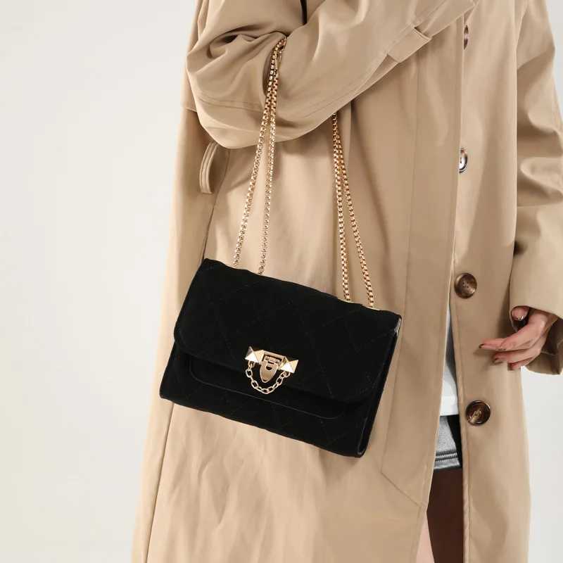 Imitation Suede Women Chain Shoulder Bags Solid Color Flap Bag New Female Small Underarm Bag Fashion Commute Crossbody BagW251115