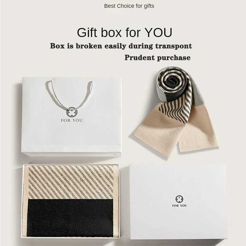 Luxury High Quality Wool Blend Scarf Men Autumn Winter Thick Warm Business Versatile Stripe Cashmere Muffler Luxury Chrimas Gift Male Y251115