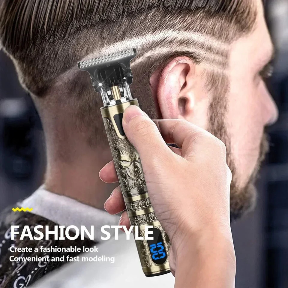Professional Mens Electric Hair Clipper with LCD Display USB Rechargeable for Faded Haircuts Barber-Grade Trimmer 251111 C260312