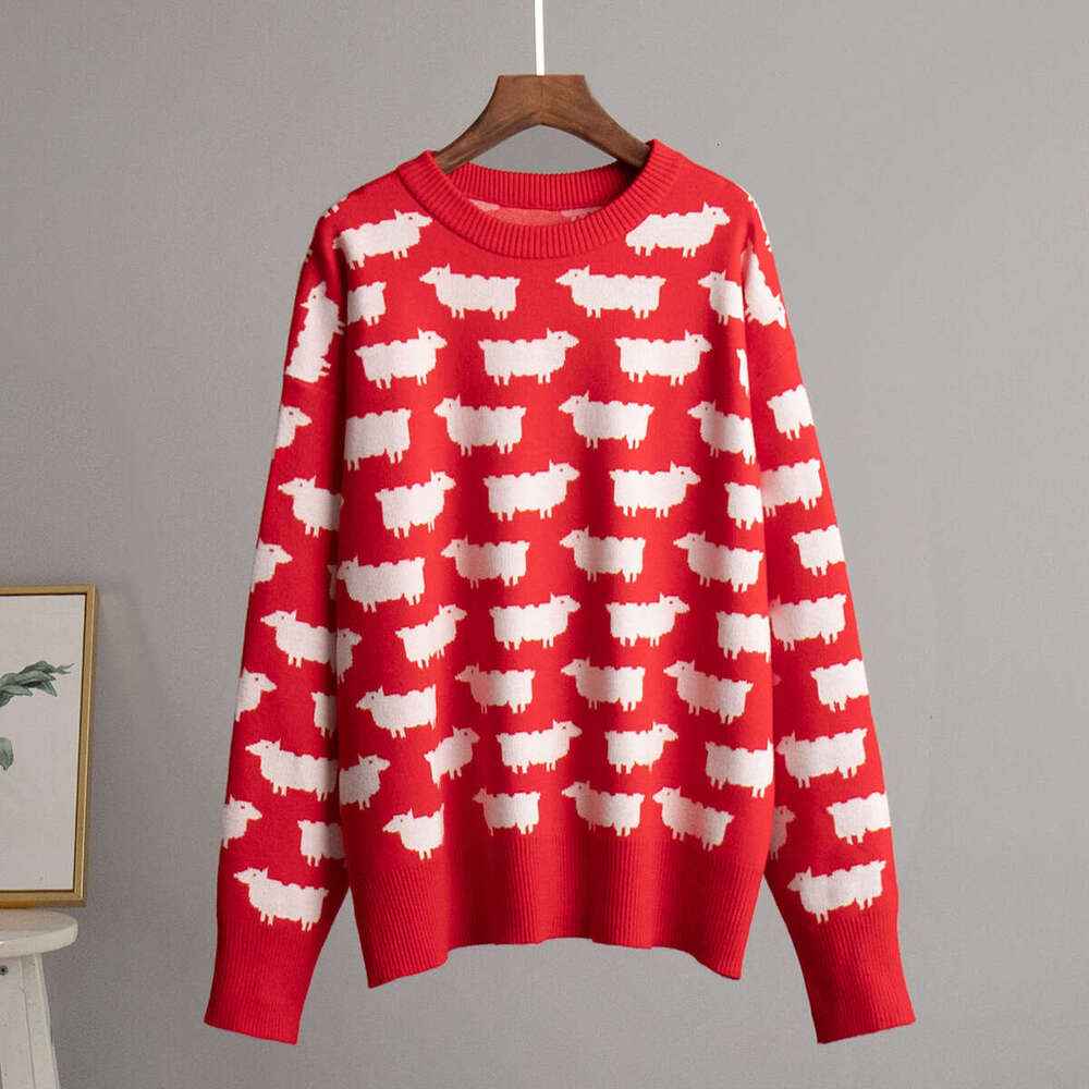 hoodie Mmwomen's Wear Round Alpaca Printed For Autumn And Winter, New Women's Loose Casual Round Neck Sweater Pullover jacket