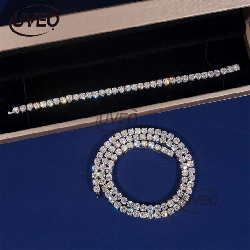 Sterling Silver Iced Out Gold VVS 925 Jewelry Moissanite Cuban Chain Hiphop Pass Dias Tester Cuban Link Chains Pendant Fashion Gift Moissanite Chain