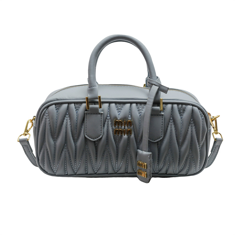 designer bag new Small-batch fashion small handbag with wrinkled texture for women High-end single-shoulder and crossbody Boston bag