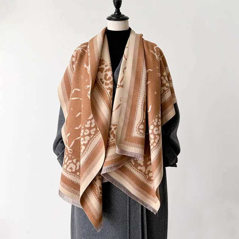 Luxury 2024 Latest Design Winter Two-Sided Jacquard Cashmere Scarves High Quality Women Thicken Wrap Shawl Ladies Wool Pashmina Scarf Y251115