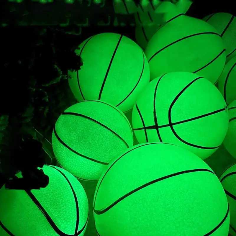 Luminous Basketball Glow In Dark Night Light Basketball Illuminated Reflective Glowing Kids Bouncy Balls For Play Indoor OutdoorW251115