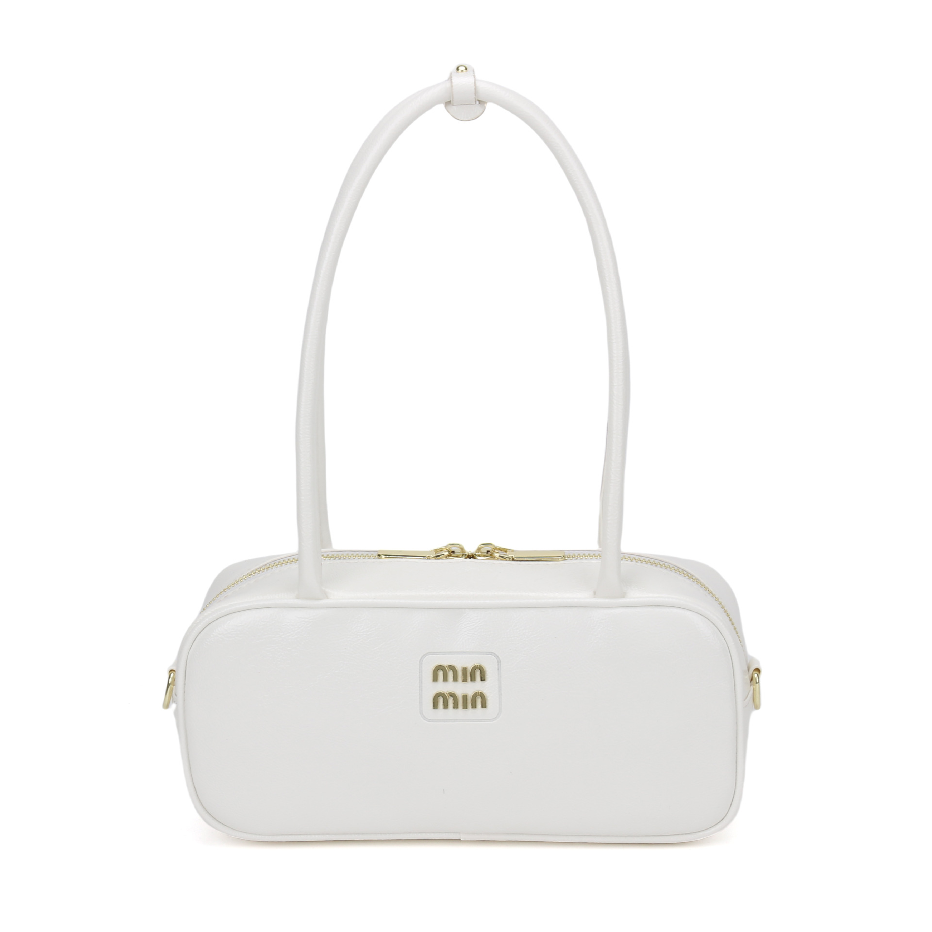 designer bag 2025 Shiny waxed leather handbag versatile for commuting bowling-style single-shoulder and crossbody bag