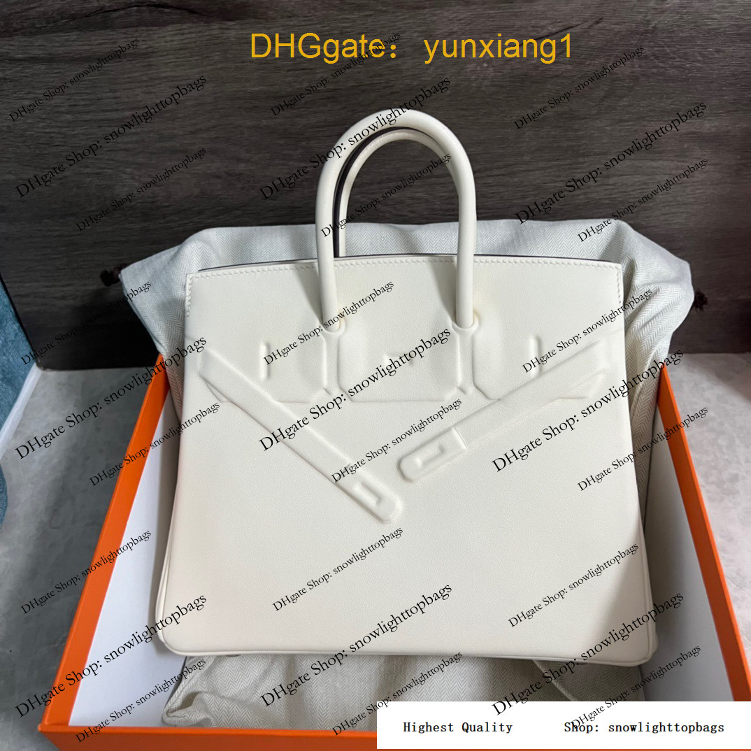 Luxury Designer Bag Pure Hand Sewn Wax Thread Custom Bag Bk25 Phantom Shadow Bag Cream White Nata Embossed Cowhide