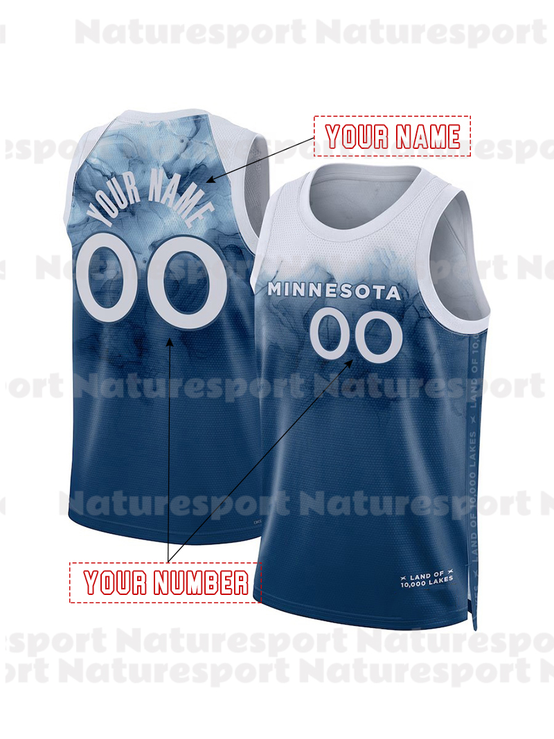 2025 Anthony Edwards Gobert Clark Custom Basketball Jersey Stitched Personalized Naz Reid DiVincenzo Hyland McDaniels Miller Reid Custom Any Number An