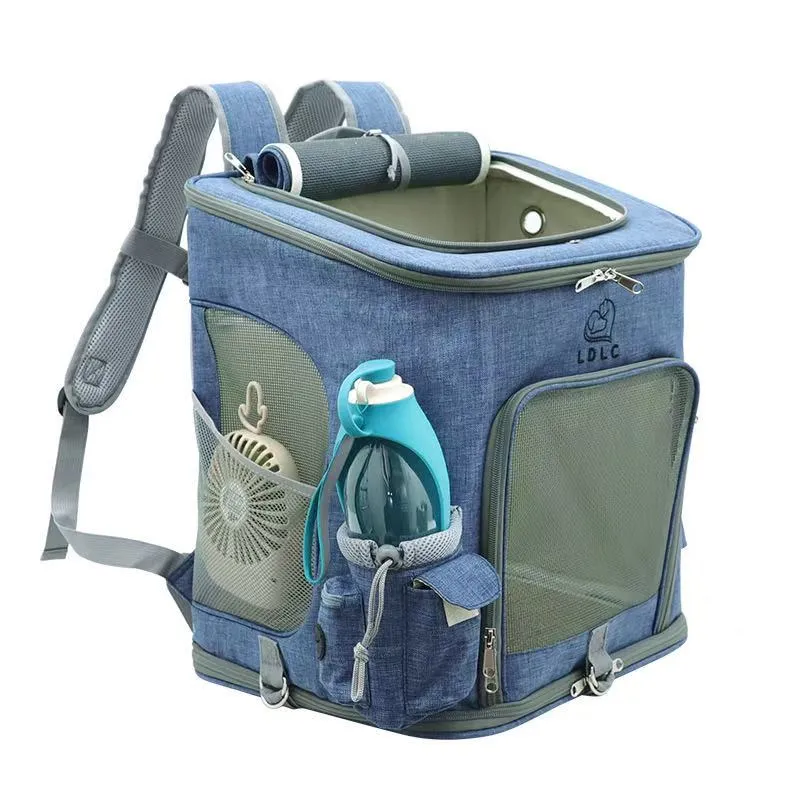 Cat shoulder strap, dog backpack expandable, well ventilated, wool pad, perfect for hiking, camping, fixed pets, 22 pounds (about 10 kilograms) Free s