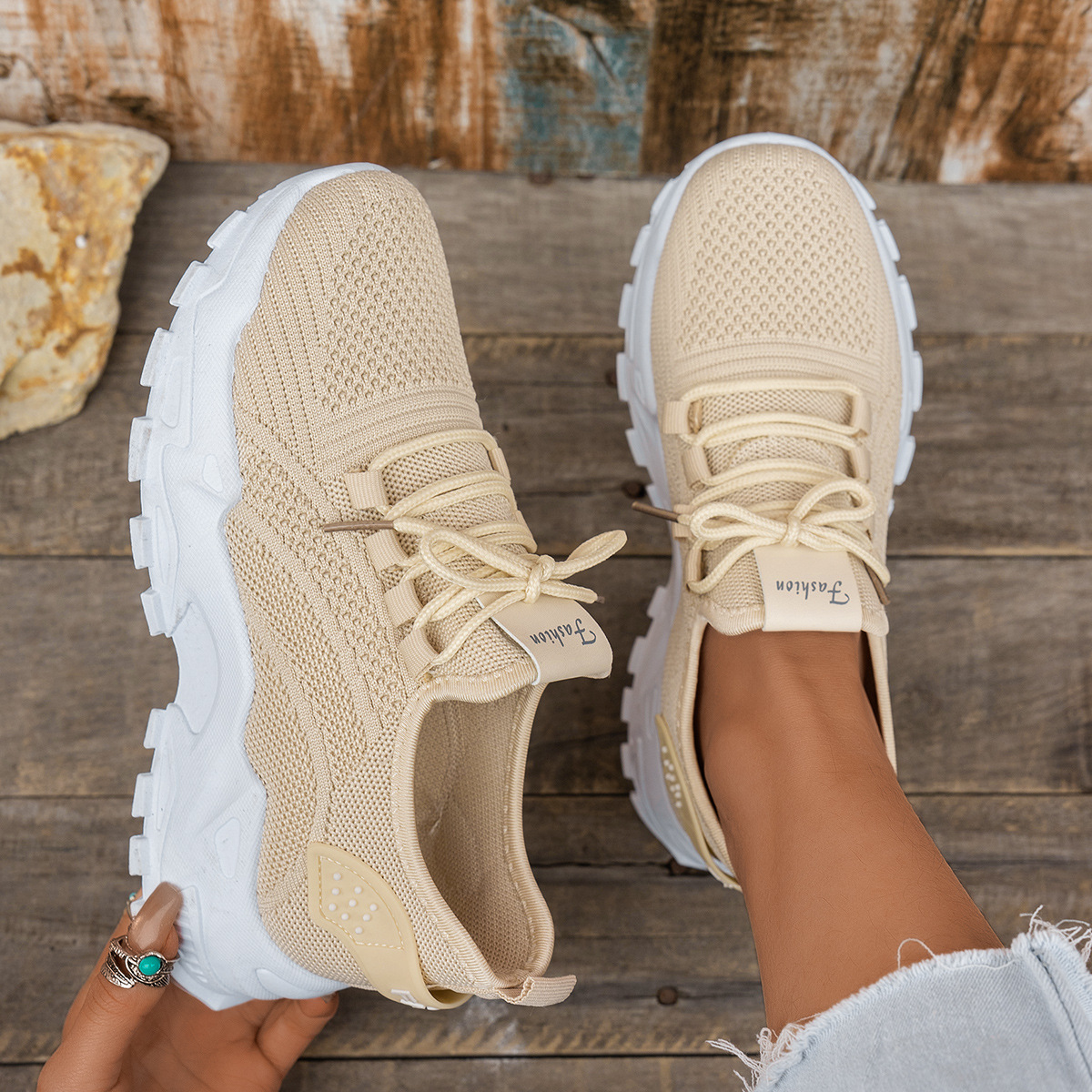 Comfortable Large size Women's white shoes,summer mesh lace sneakers, lowtop running shoes travel and vacation leisure comfortable