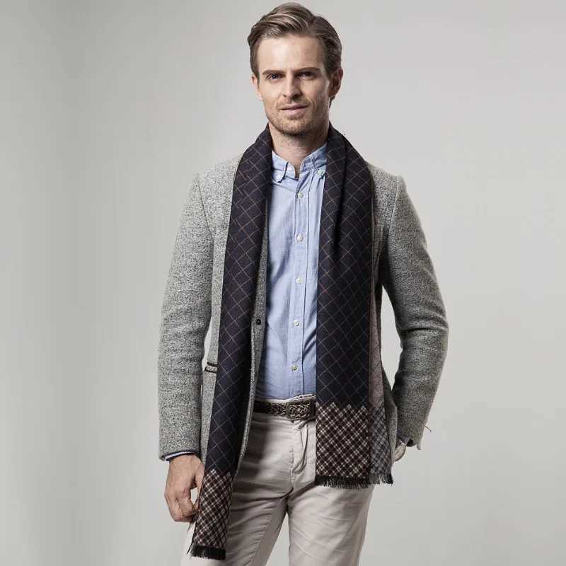 Luxury New Luxury Brand Business Mens Scarf Cashmere Scarfs Shawl High Quality Winter Warm Scarves Men Y251115
