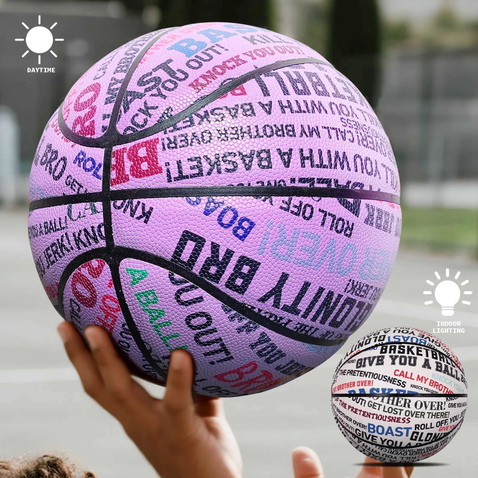 Official Size 6/7 High Quality Soft PU Color-changing Basketball For Mens Womens Indoor Training Game Ball Outdoor Street BallW251115