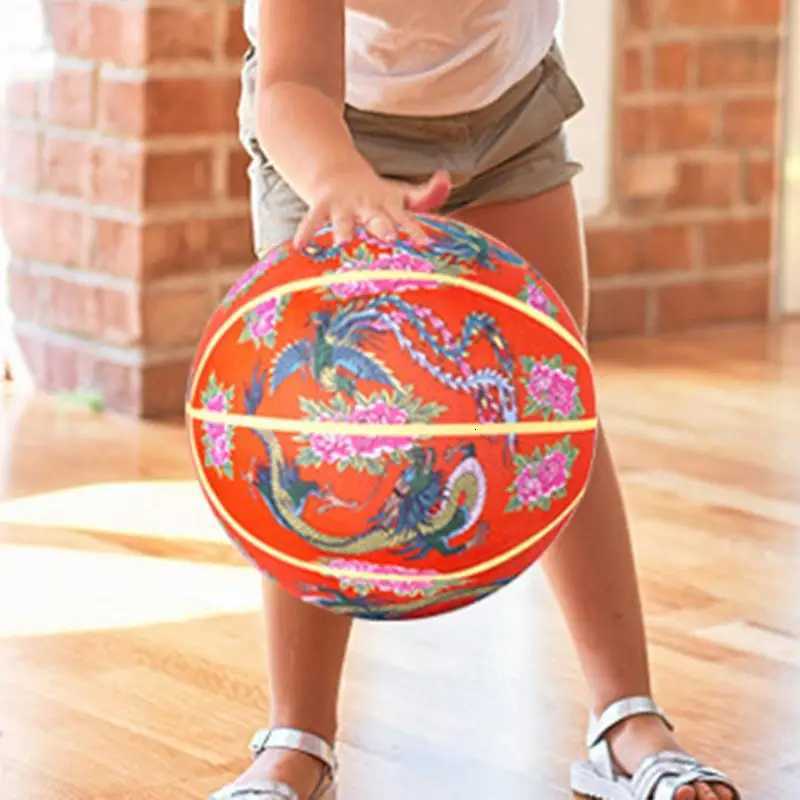 Silent Basketball Dribbling Indoor Bounce Ball Indoor Basketball Fabric Soundless Basketball Dragon Phoenix Peony Silent BallW251115