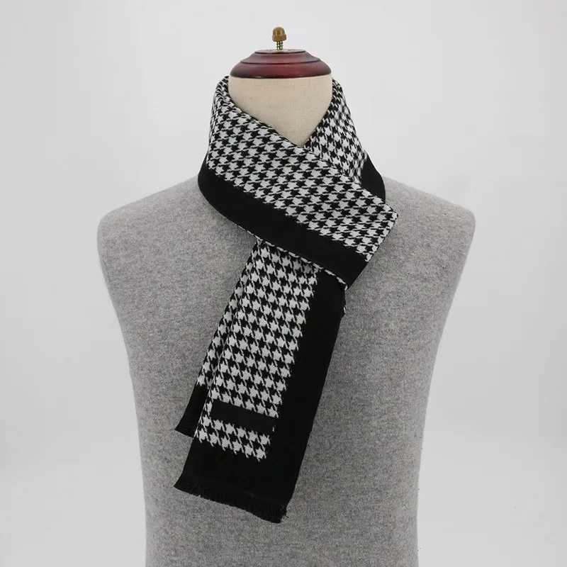 Luxury Luxury Brand Winter Plaid Cashmere Scarf for Men Warm Neck Scarfs Male Business Scarves Long Mens Pashmina Shawl Y251115