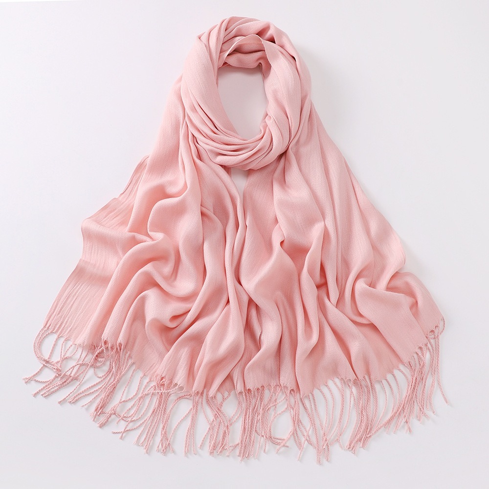 K407 Scarf autumn and winter European and American imitation cashmere solid color long scarf versatile warm neck scarf single color shawl cross-border