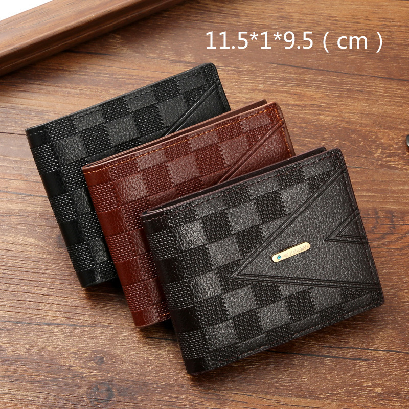 New men's wallet short business wallet youth horizontal style light luxury multi card
