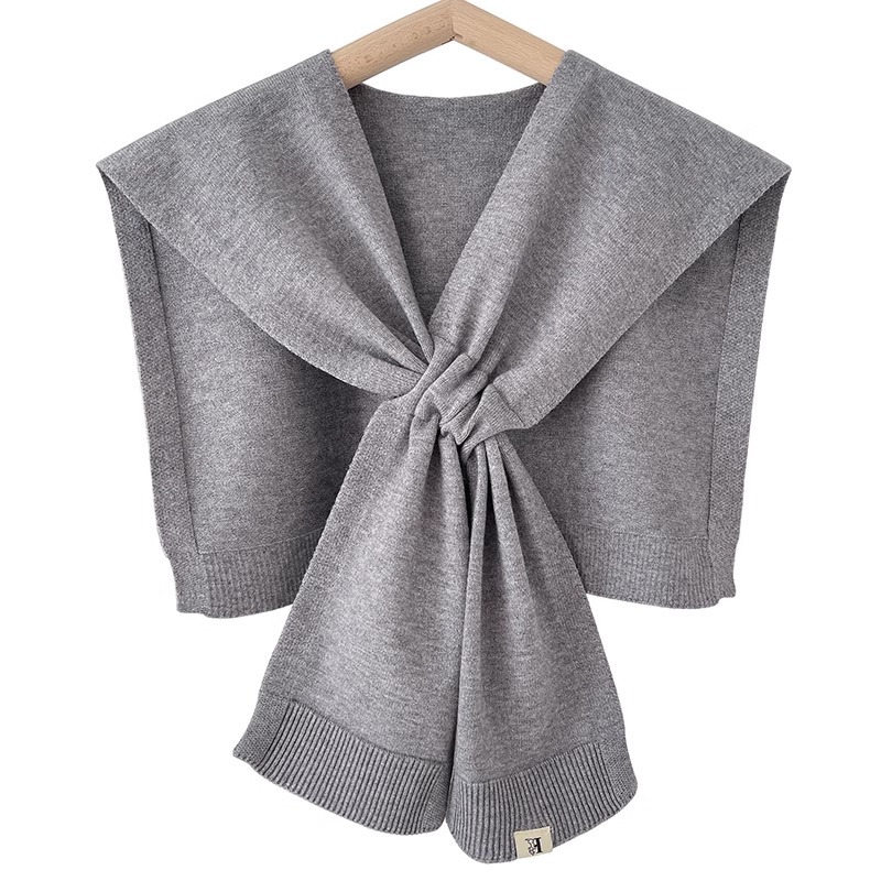 K406 Lazy style knitted shawl outer wear cross knotted waistcoat office air-conditioned room cervical vertebrae shoulder scarf for women