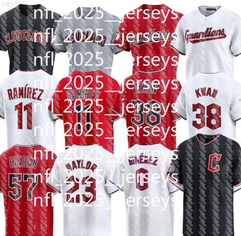 MLB Custom Cleveland''Guardians''Jose Ramirez Shane Bieber Steven Kwan Andres Gimenez Steven Kwan Bo Naylor David Fry Jersey