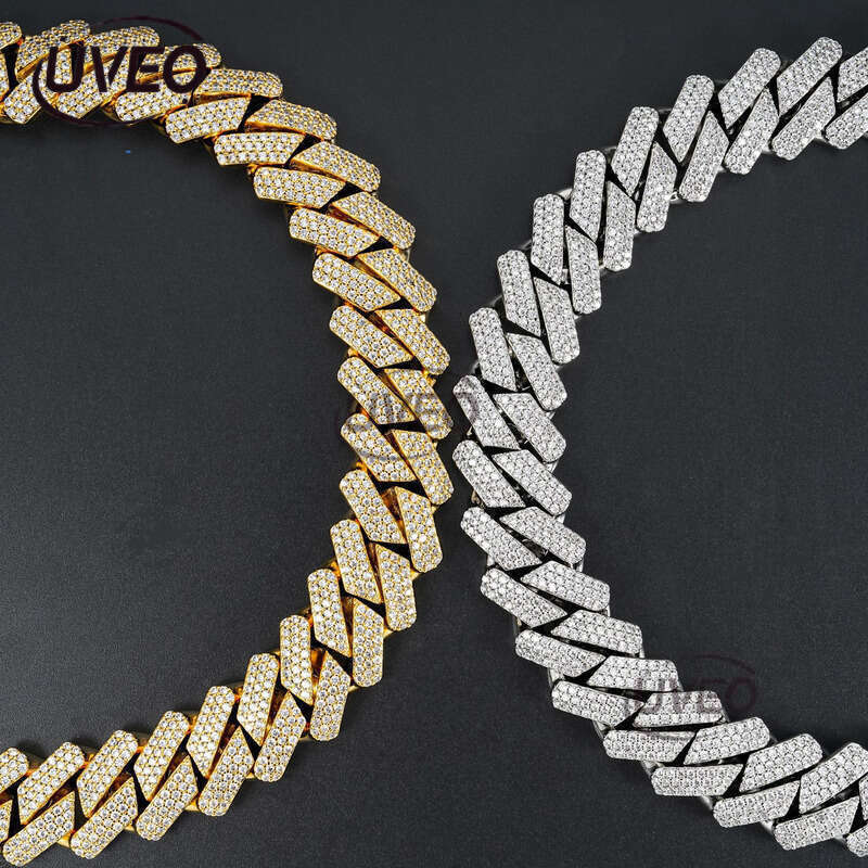 VVS Iced Out Gold 925 Jewelry Sterling Silver Moissanite Cuban Anklet Hiphop Pass Diamond Tester Pendant Cuban Link Chains Mens Fashion Gift Moissanit