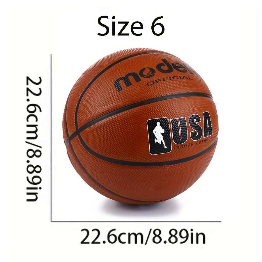 1pc official adult teenager basketball - brown size 4/5/6/7 basketball - durable rubber indoor/outdoor professional game ballW251115