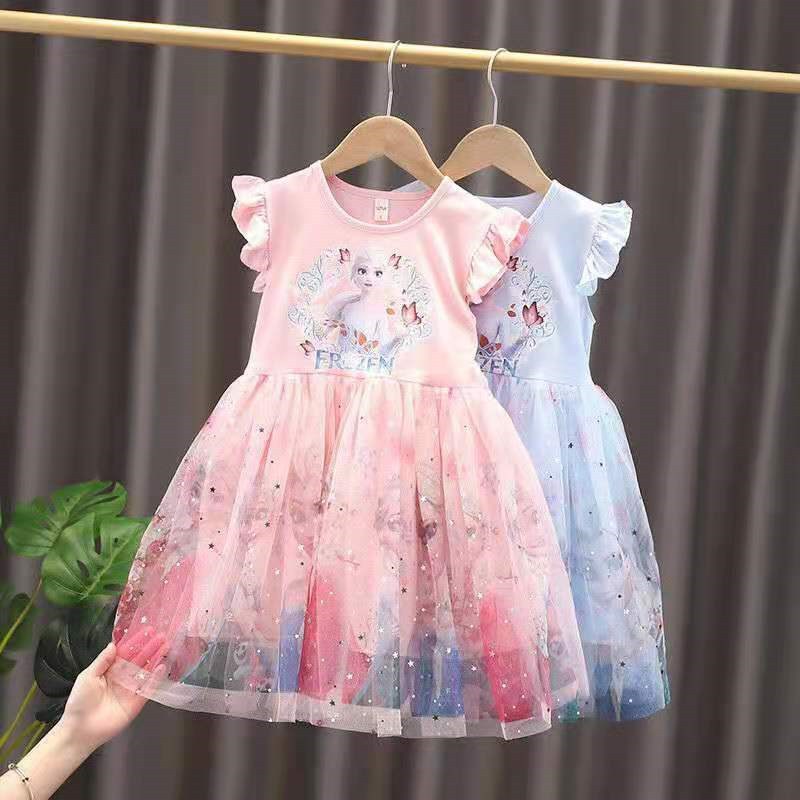 DISNEY kids designer clothes girls' princess dress kids dresses for summer suitable for holiday baby clothes various colors without labels suitab