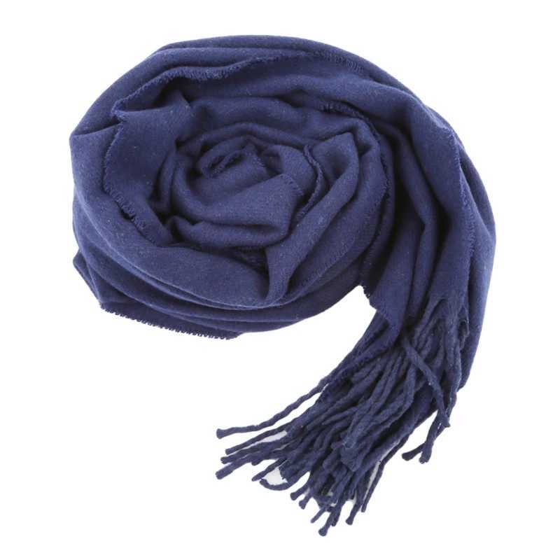 Luxury Wool Scarves Winter Soft Warm Cashmere Shawl Thickened Long Tassel Shawl Warm Scarf Fashion Solid Color Women Man Scarf Y251115