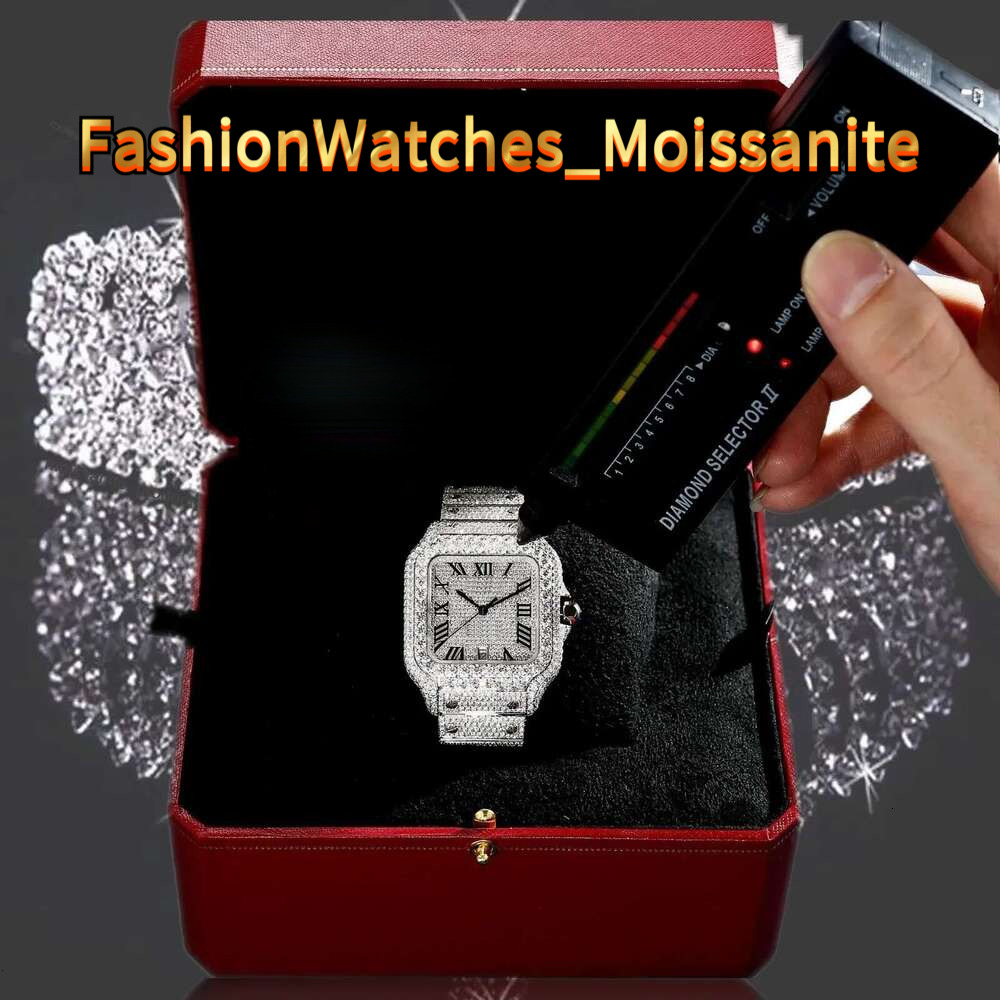 High - Quality Designer Iced Out Hip Hop Buss Down Watch,Stylish Unisex VVS Moissanite Diamond Watch wristbands for sapphire stone watches