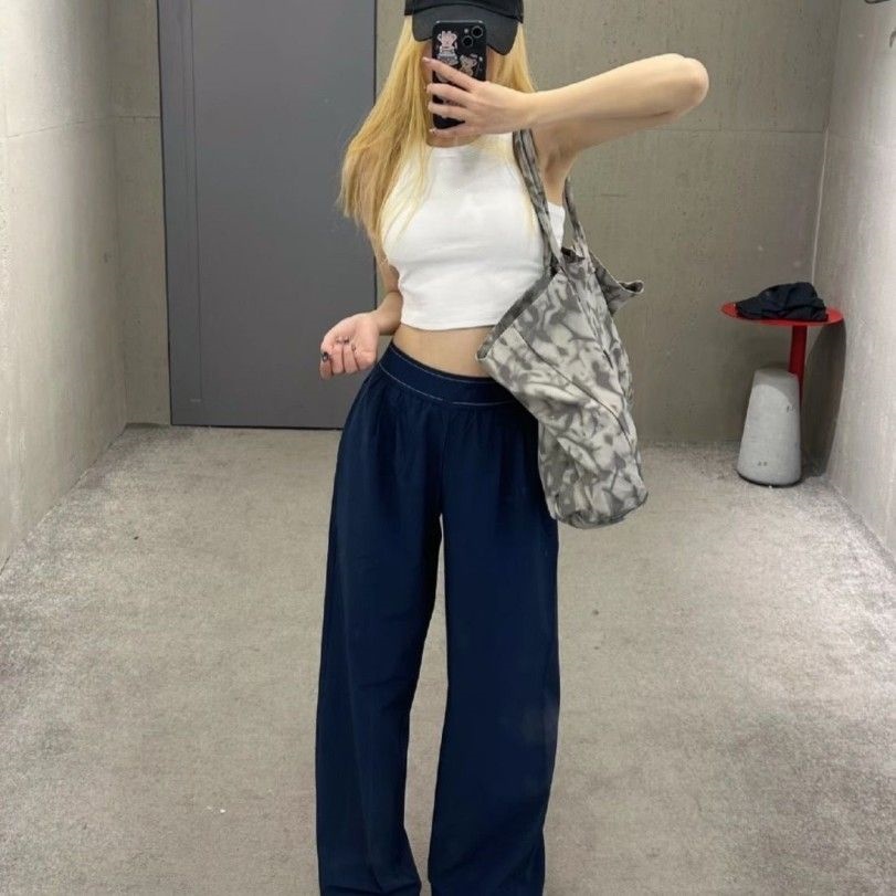 New Arrival Women High-Waisted Yoga Pants Straight Leg Loose Pants Stretch Fitness Pants Thin Coat Suit Yoga Bra Sports Vest Tank Top