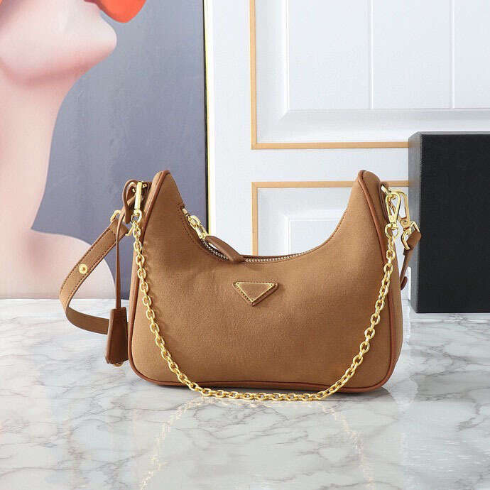 P r a d a bag Designer bag New P Brand Hobo 2005 Suede Leather Crossbody Shoulder Chain Bag for Women Factory Direct Wholesale One Piece Dropshipping iece 10a
