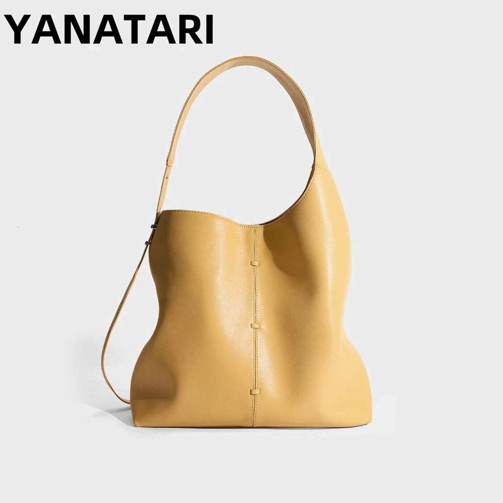 YANATARI Female Genuine Leather Capacity Handbags Shoulder Big Tote Bags For Women Shopping Large Bag