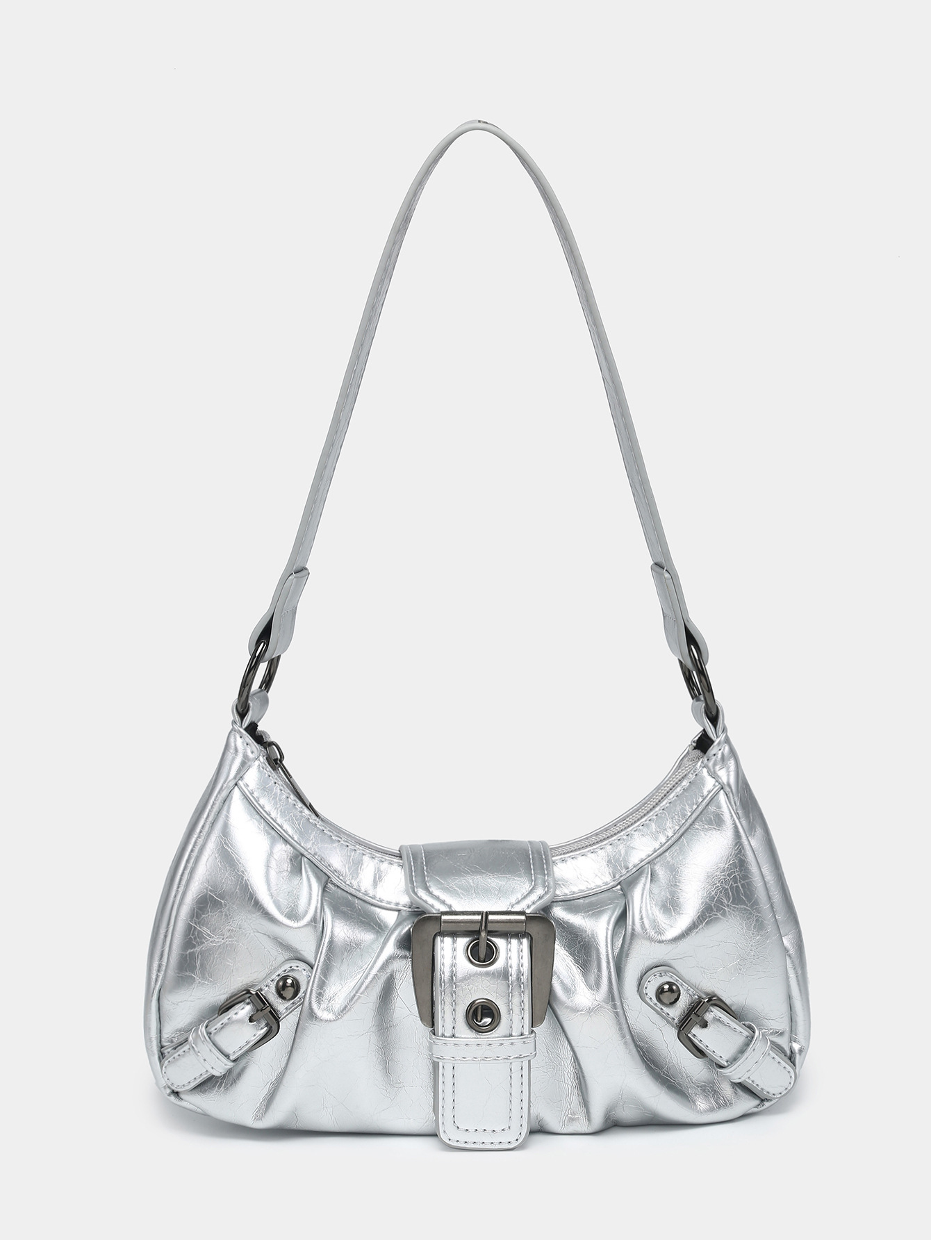 2025 Spring Collection Hot-selling Overseas Maillard Retro Style, Spicy Girl Wasteland Style Distressed Two-tone Leather Shoulder Bag new design
