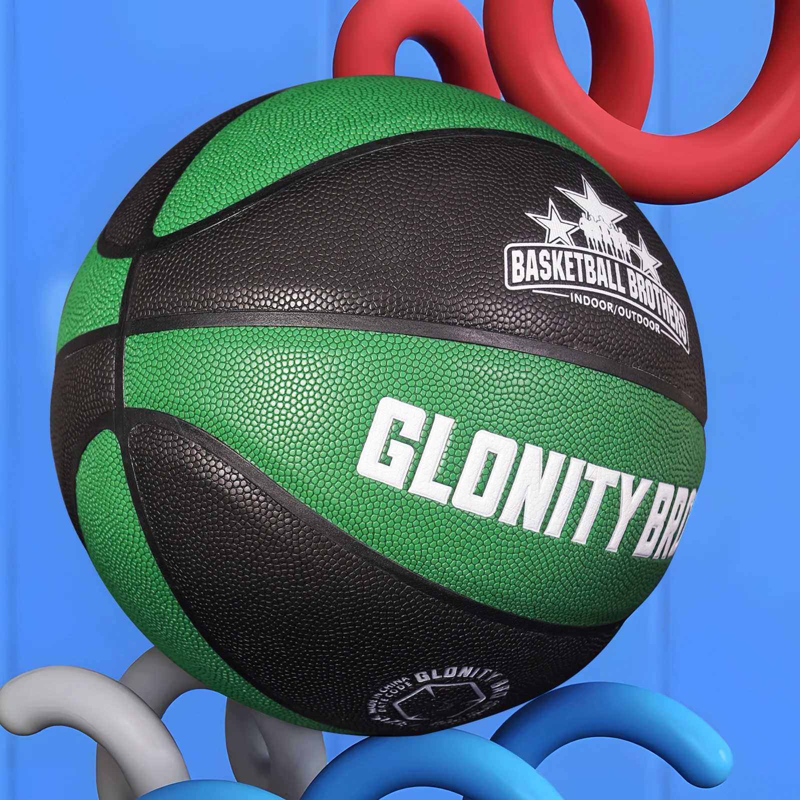 High Quality Black Green Size5/6/7 PU Competition Basketball InOutdoor Standard Ball MensWomens Dribbling Training Ball TeamW251115