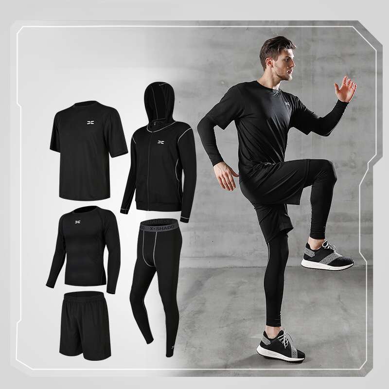 Fitness Men's Tight Fitting Gym Step Basketball Sports Training Suit Summer Five Piece Set Harlan Sweatpants Waterproof Trousers Man Cargo Pants 