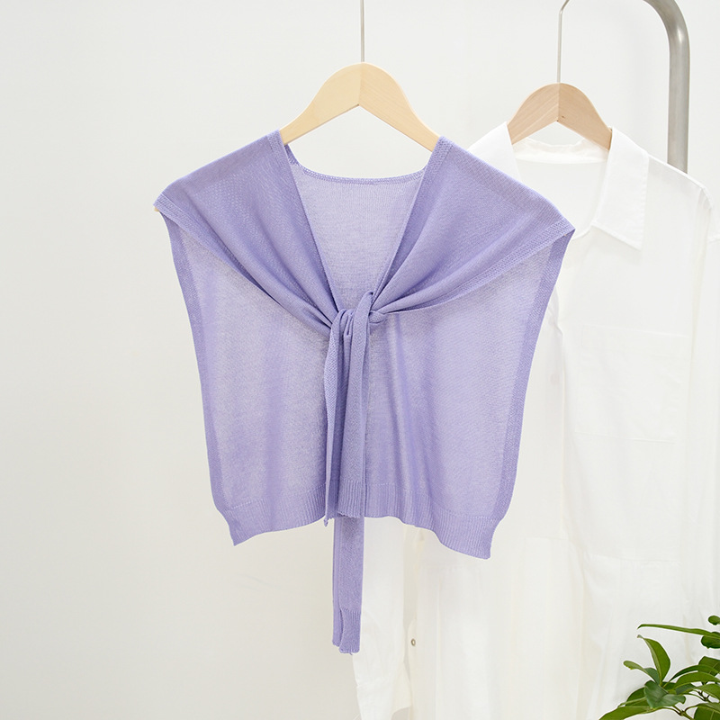 K403 Korean version factory direct sales pure color ice silk waistcoat thin style female net celebrity matching air-conditioned room office shawl