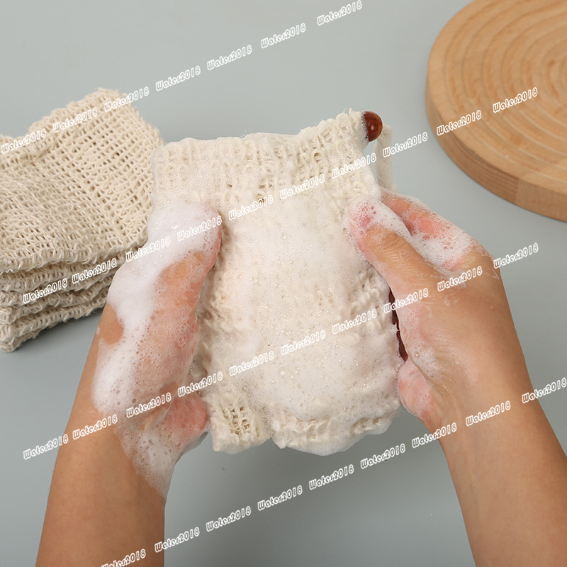 Natural Exfoliating Mesh Soap Savers Bag Scrubbers Pouch Holder For Shower Bath Foaming And Drying 6*3.5inch