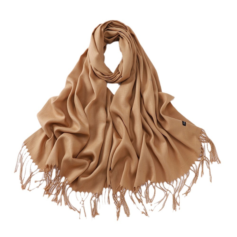 K407 Scarf autumn and winter European and American imitation cashmere solid color long scarf versatile warm neck scarf single color shawl cross-border