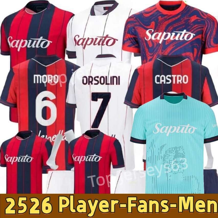 4XL 25 26 Bologna 3rd Soccer Jerseys AEBISCHER MORO FREULER ORSOLINI CAMBIAGHI NDOYE DALLINGA CASTRO FERGUSON FABBIAN Men Kids Kit Sets football shirts