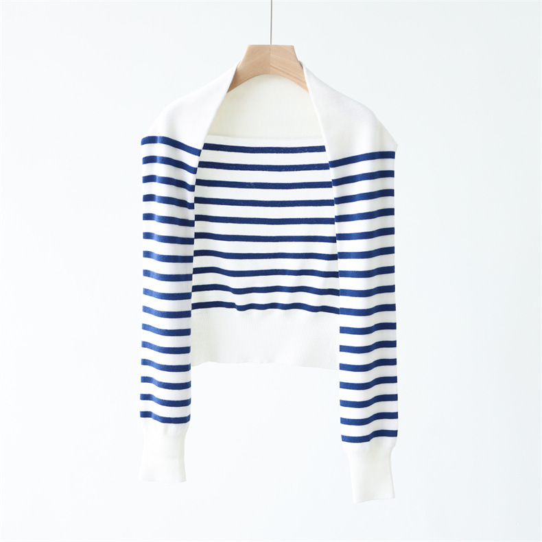 K405 2025 stylish all-match Korean wool knitted shawl women's spring and autumn outerwear waistcoat fake collar skirt shoulder scarf