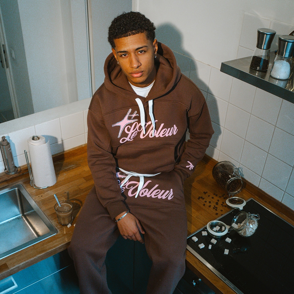 Men's Tracksuits Streetwear Hoodie SweatpantsTwo Piece Set Clothes Mens Hip Hop Letters Embroidered Rhinestone Sequins Sweatshirt Pants