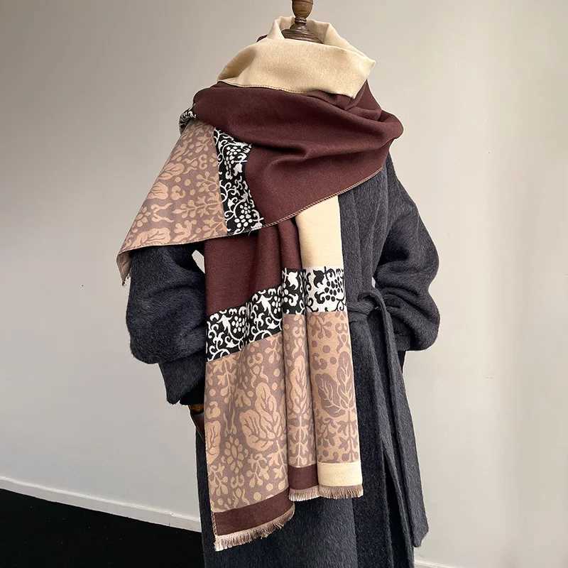 Luxury Elegant Ladies Pashmina Jacquard Cashmere Scarf Winter Thick Warmth Two-Sided letter High Quality Shawl Coldproof Blanket Scarf Y251115